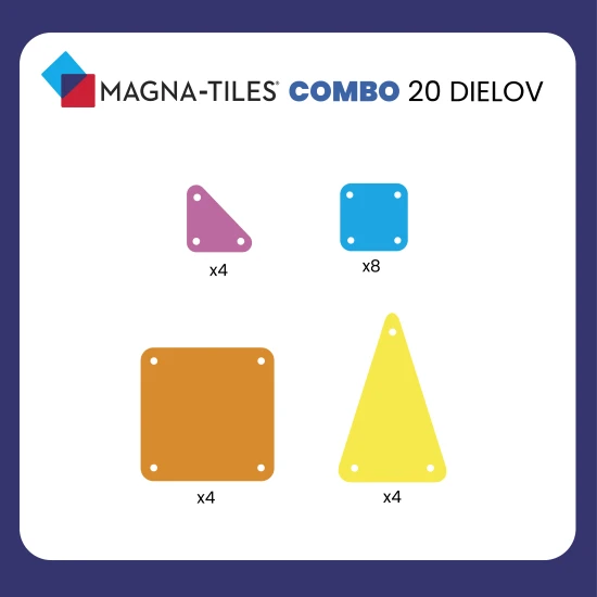 Stavebnica MAGNA-TILES kombinuje veľké a malé dieliky.