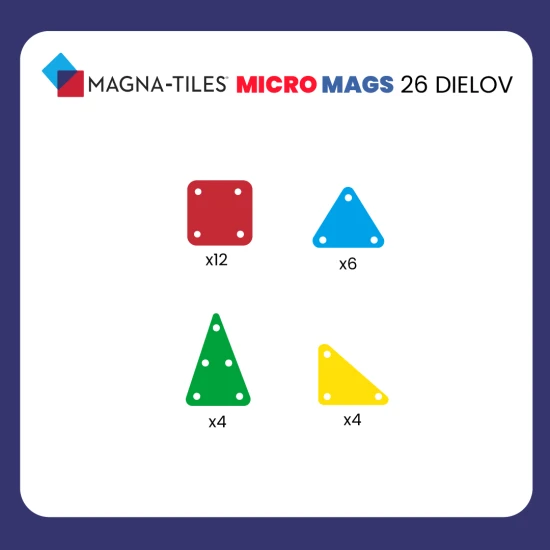 Magnetická stavebnica MAGNA-TILES vhodná na cestovanie.