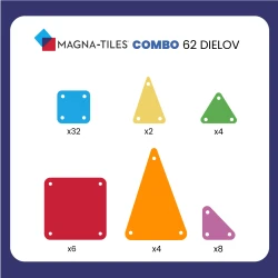 Magnetická stavebnica Combo 62 dielov