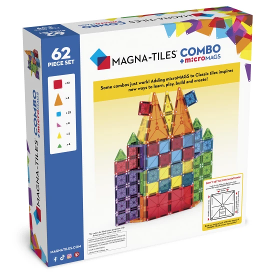 Stavebnica MAGNA-TILES kombinuje veľké a malé dieliky.
