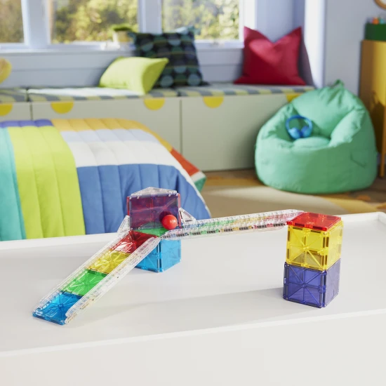 Magnetická stavebnica MAGNA-TILES Rail Racers – 33-dielna guličková dráha s koľajnicami pre deti