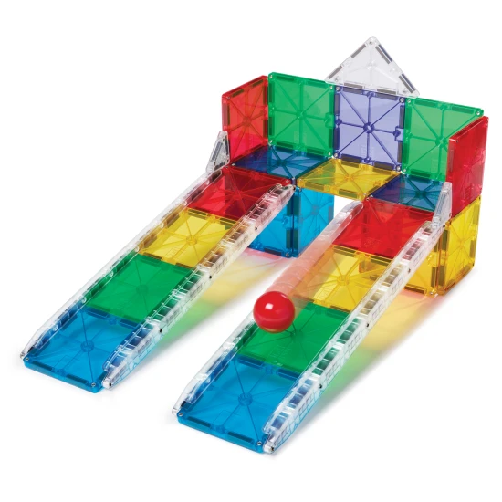 Magnetická stavebnica MAGNA-TILES Rail Racers – 33-dielna guličková dráha s koľajnicami pre deti