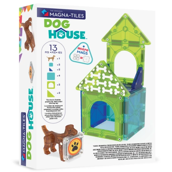 Magnetická stavebnica MAGNA-TILES Dog House – detský psí domček s figúrkou a dekoráciami