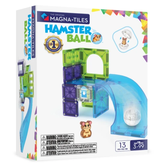 Magnetická stavebnica MAGNA-TILES Hamster Ball – 13 dielov vrátane loptičky a figúrky škrečka