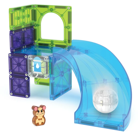 Magnetická stavebnica MAGNA-TILES Hamster Ball – 13 dielov vrátane loptičky a figúrky škrečka
