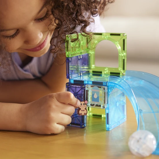 Magnetická stavebnica MAGNA-TILES Hamster Ball – 13 dielov vrátane loptičky a figúrky škrečka