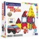 Magnetická stavebnica MAGNA-TILES Fire Rescue – detské hasičské auto, figúrka hasiča a ohnivé dieliky