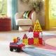 Magnetická stavebnica MAGNA-TILES Fire Rescue – detské hasičské auto, figúrka hasiča a ohnivé dieliky