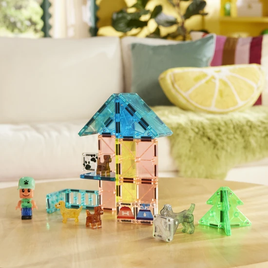 Magnetická stavebnica MAGNA-TILES Puppy Park – detská stavebnica so šteniatkami, bazénom a výbehom