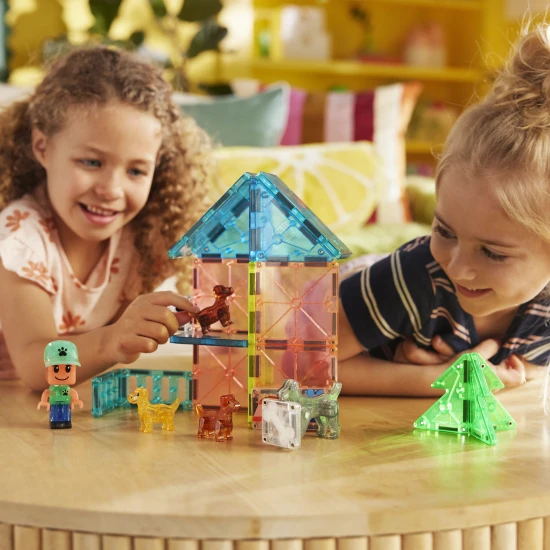 Magnetická stavebnica MAGNA-TILES Puppy Park – detská stavebnica so šteniatkami, bazénom a výbehom