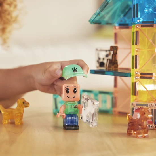 Magnetická stavebnica MAGNA-TILES Puppy Park – detská stavebnica so šteniatkami, bazénom a výbehom