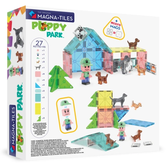 Magnetická stavebnica MAGNA-TILES Puppy Park – detská stavebnica so šteniatkami, bazénom a výbehom