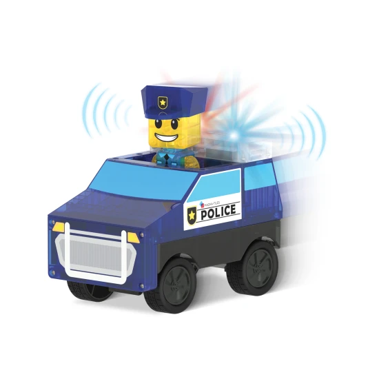 Magnetická stavebnica MAGNA-TILES Police Station – detská policajná stanica so svetlami a figúrkami