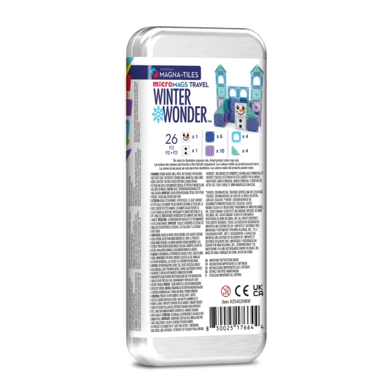 Magnetická stavebnica MAGNA-TILES Winter Wonderland vhodná na cestovanie.