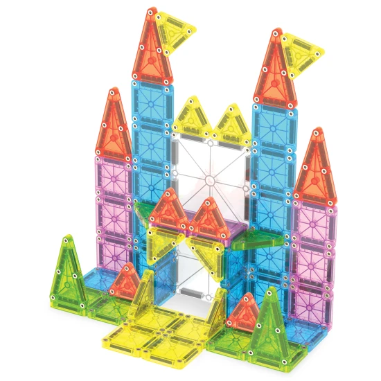 Magnetická stavebnica MAGNA-TILES Travel Set Deluxe – 55 mini dielikov v plechovom puzdre pre hru na cestách