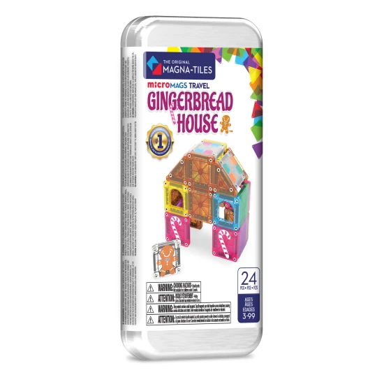 MAGNA-TILES microMAGS Gingerbread House Travel Set – magnetická stavebnica 24 dielov pre deti od 3 rokov
