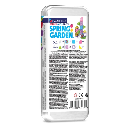 Magnetická stavebnica microMAGS Spring Garden 24 dielov vhodná na cestovanie.