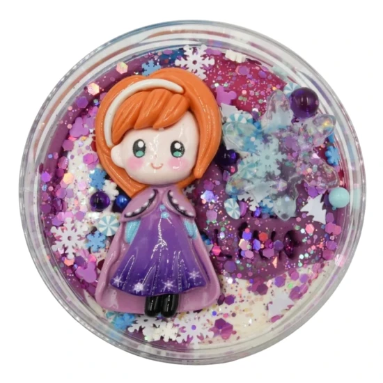 Mamolína Fialová princezná – domáca modelína s postavičkou princeznej a trblietkami