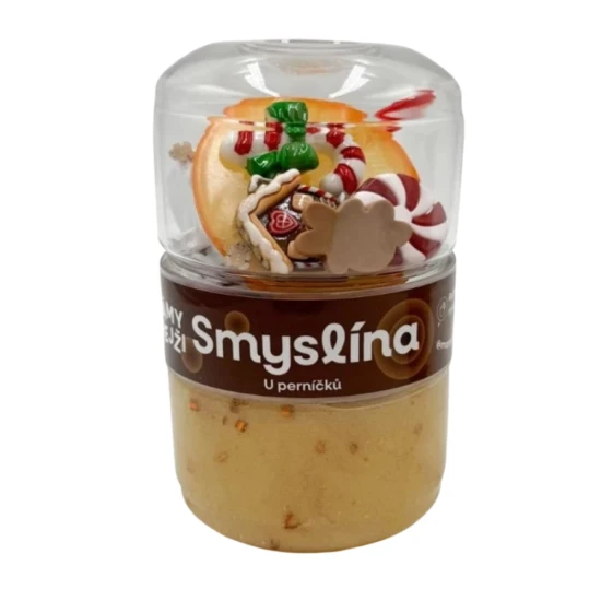 Smyslína – U perníčkov so Slizáčikom, vianočný sliz pre deti s trblietkami a perníčkovými dekoráciami