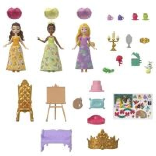 Mattel Disney princezná malá bábika adventný kalendár 2025 25JFG79