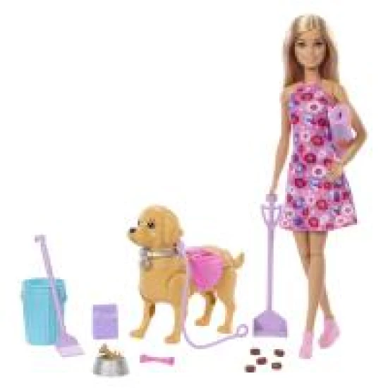 Barbie bábika so psíkom na prechádzke Mattel Barbie bábika so psíkom na prechádzke 25JJB46