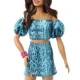 Mattel Barbie Fashionistas modelka v tope a sukni s petrolejovou potlačou 25JJN63