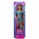 Mattel Barbie Fashionistas modelka v tope a sukni s petrolejovou potlačou 25JJN63