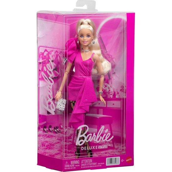 Barbie Deluxe Style modelka v ružových šatách s volánom Mattel Barbie Deluxe Style modelka v ružových šatách s volánom 25JJN73