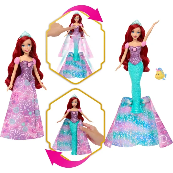 Mattel Disney princezná Ariela s premenou 25JLK19