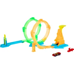 Hot Wheels Neon Speeder dráha s dvojitou slučkou Hot Wheels Neon Speeder dráha s dvojitou slučkou