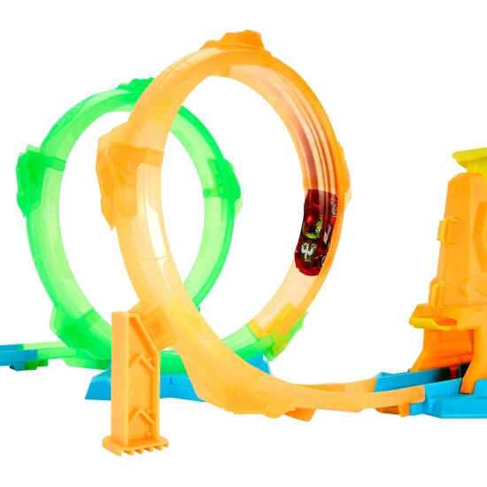 Mattel Hot Wheels Neon Speeder dráha s dvojitou slučkou 25JMG49