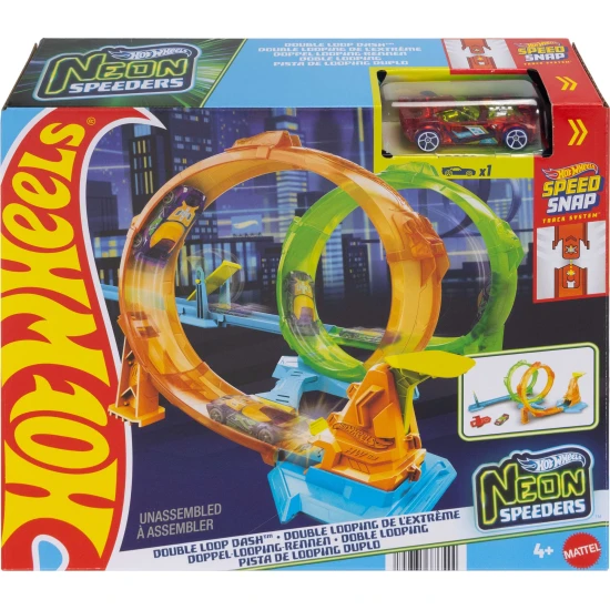 Mattel Hot Wheels Neon Speeder dráha s dvojitou slučkou 25JMG49