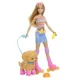 Mattel Barbie bábika s psíkom na korčuliach blondínka 25JMJ44