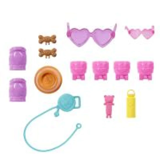 Mattel Barbie bábika s psíkom na korčuliach blondínka 25JMJ44
