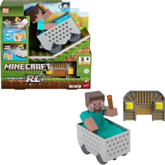 Mattel Minecraft banský vozík so Stevom 25JMT40