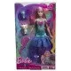 Bábika Barbie Malibu v rozprávkových šatách s pastelovými vlasmi a  šteniatkom.