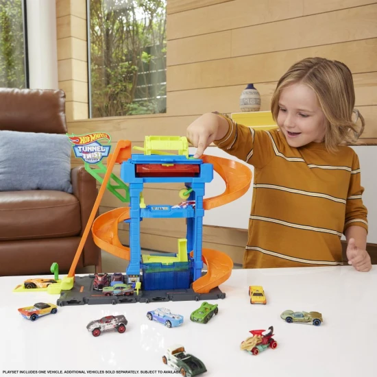 Hot Wheels City Color Shifters Autoumyváreň s otočným tunelom a meniacimi sa farbami