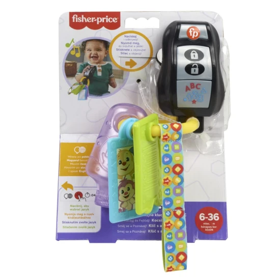 Zábavná sada hračiek Fisher-Price® pre bábätká s kľúčmi, hrkálkami a hryzátkom na podporu rozvoja zmyslov