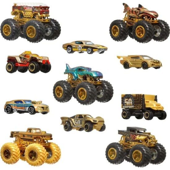 Mattel HW Monster Trucks Bigfoot 50. výročie set angličákov & truckov