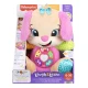 Hovoriaca psíkova sestrička Fisher-Price Smej sa a Poznávaj interaktívna plyšová hračka pre deti s piesňami a rozsvieteným srdiečkom