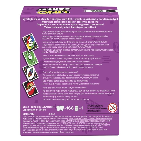 UNO Party – Špeciálna edícia kartovej hry pre väčšie skupiny hráčov s 168 kartami, novými pravidlami a zábavnými interaktívnymi prvkami