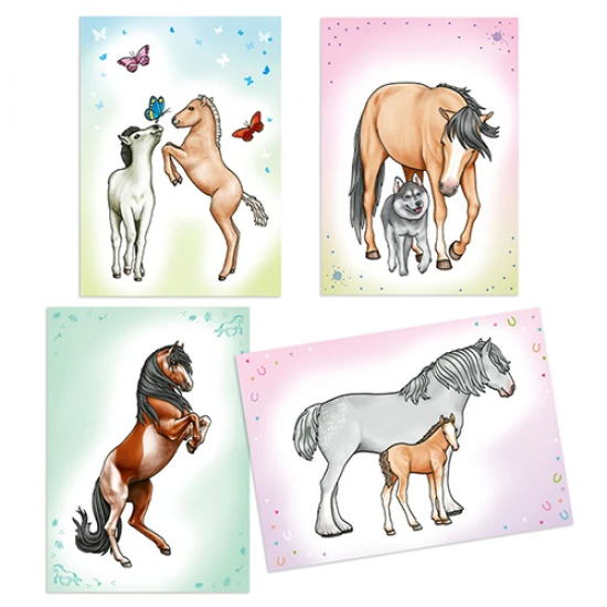 Omaľovánky Kone pre rozvoj kreativity a jemnej motoriky detí