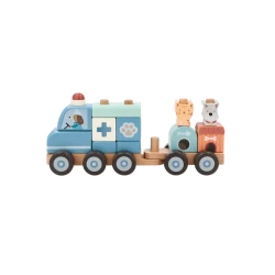 Drevená veterinárna ambulancia s kockami