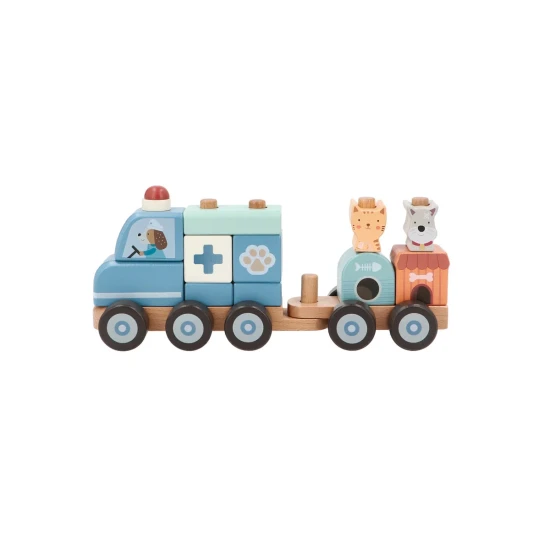 Drevená veterinárna ambulancia s kockami - Monnëka TT-103197
