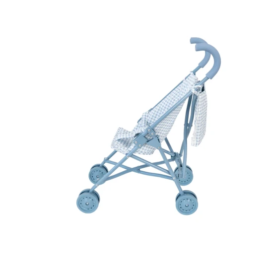 Skladací kočík pre bábiky Blue Gingham - Monnëka TT-104125