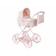 Retro kočík pre bábiky Pink Gingham - Monnëka TT-94036