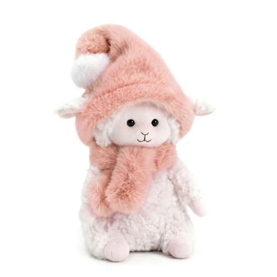 Ovečka Marshmallow s broskyňovou čiapkou 20 cm