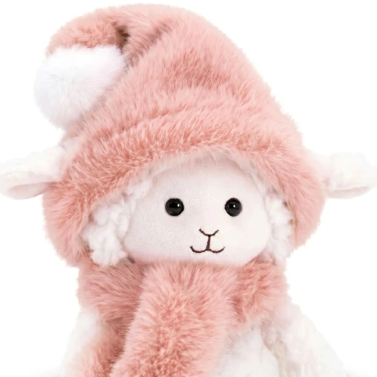 Ovečka Marshmallow s broskyňovou čiapkou 20 cm