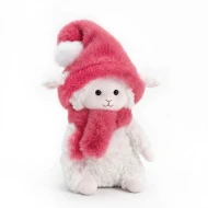 Ovečka Marshmallow s malinovou čiapkou 20 cm