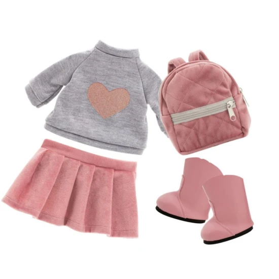 Set oblečenia pre psíka Lucky Doggy – Urban Style, mikina, suknička, topánky a batôžtek